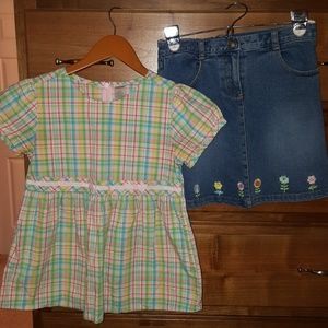 Shirt and skirt summer outfit